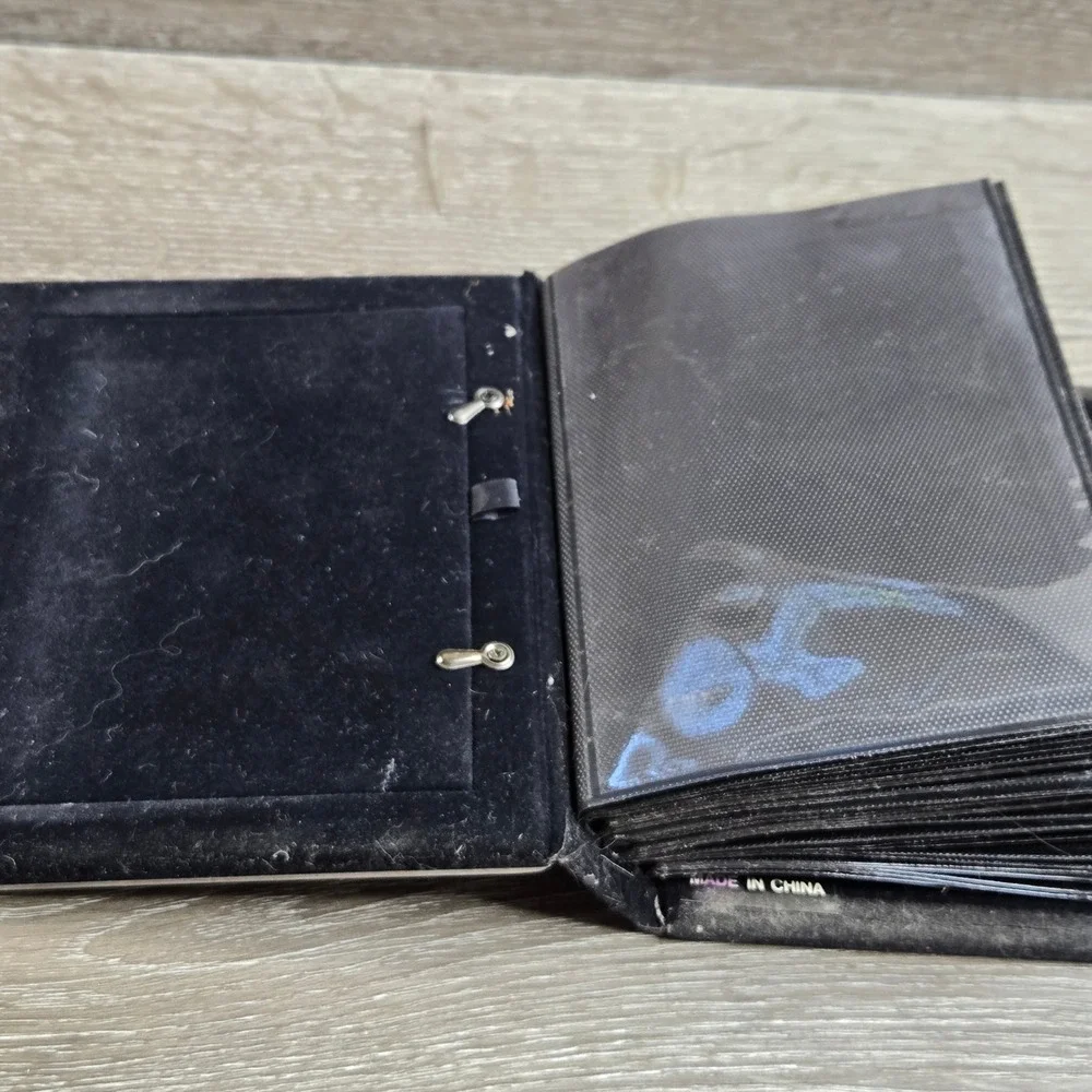 Vintage Miniature Photo Album Brassy Gold and Chrome Picture Frame Velvet Book
